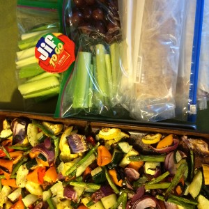 Peanut butter is a great way to extend the goodness of your celery and roasted veggies are the BEST! 